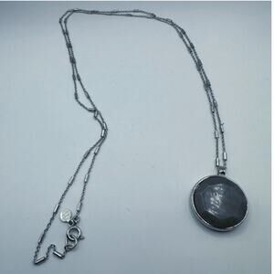LOFT Silver Chain Purple White Necklace Costume Jewelry Modern Contemporary